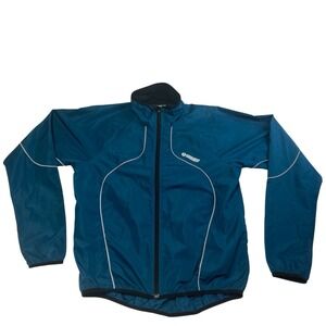 Mens L Pearl Izumi Elite Softshell Full zip Therma Cycling Jacket Teal Silver